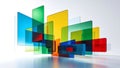 Dynamic Composition of Overlapping Translucent Rectangles in Multi-Colors Royalty Free Stock Photo