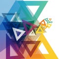A dynamic composition of overlapping triangles in various sizes and Royalty Free Stock Photo