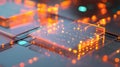 dynamic composition of transparent layers and glowing circuits