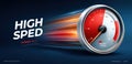 Illustration of a speedometer with motion blur effect and vibrant colors Royalty Free Stock Photo