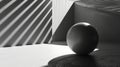 The dynamic contrast between the hard lines of a pyramid shadow and the soft curves of a spherical shadow Royalty Free Stock Photo