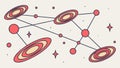 Dynamic Cosmic Network: Planets Interconnected by Lines, Illustrating Universal Systems, vector design Generative AI Royalty Free Stock Photo