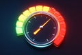 Dynamic credit rating 3D round control panel icon with speedometer