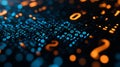 A dynamic cyberspace concept with futuristic binary code displayed on a matrix background.