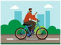 Dynamic Cyclist in Action: Illustration of Active Lifestyle