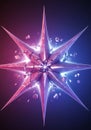 A dynamic, 3D abstract structure resembling a starburst is depicted, featuring sharp, Royalty Free Stock Photo