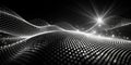 Dynamic 3D Big Data Halftone Background Abstract Motion Dots Illustrating Data Flow and Complex Interconnections