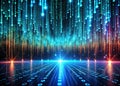 Dynamic 3D Binary Code Matrix A Futuristic Visualization of Data Flow Network Connectivity and Digital Transformation Royalty Free Stock Photo