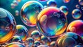 Dynamic 3D Bubble Formation in a Colorful Liquid An Abstract Visual Symphony of Movement and Color Royalty Free Stock Photo