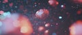Dynamic 3D data visualizations with glowing particles create an abstract background Royalty Free Stock Photo