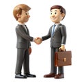 3D Handshake Between Businessmen Isolated on White Background Royalty Free Stock Photo