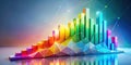 Dynamic 3D Geometric Chart Visualization A Colorful Abstract Data Infographic for Business Presentations and Reports