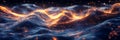 Dynamic 3D glow fluid wave concept for immersive music visualizations at night