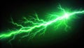 Dynamic 3D Green Lightning Bolt Panoramic Background Futuristic Abstract and Powerful Visual for Presentations Royalty Free Stock Photo