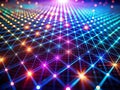 Dynamic 3D Grid Network Visualization Pulsating Nodes and Glowing Interconnections Showcase Complex System Interactions Royalty Free Stock Photo