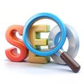Search Engine Optimization Concept 3D Illustration Isolated on White Background Royalty Free Stock Photo