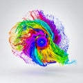 Dynamic 3D Rainbow Particle Swirl Royalty Free Stock Photo