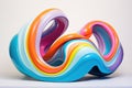 Dynamic 3D Render: Abstract Urethane Paint Sculpture, a Powerhouse of Strength and Elegance in Curved Form