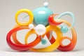 Dynamic 3D Render: Abstract Urethane Paint Sculpture, a Powerhouse of Strength and Elegance in Curved Form