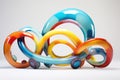 Dynamic 3D Render: Abstract Urethane Paint Sculpture, a Powerhouse of Strength and Elegance in Curved Form