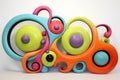 Dynamic 3D Render: Abstract Urethane Paint Sculpture, a Powerhouse of Strength and Elegance in Curved Form