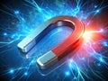 A Dynamic 3D Render of a Horseshoe Magnet Exploring Magnetisms Geometric Beauty and Powerful Force Royalty Free Stock Photo
