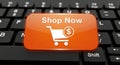 E-commerce Shop Now Button on Keyboard Royalty Free Stock Photo