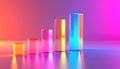 Vibrant Glass Bar Chart Showing Growth Royalty Free Stock Photo