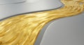 Abstract wave of molten gold on silver path Royalty Free Stock Photo