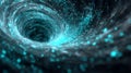 Data Stream Tunnel Vortex AI Technology Background. Infinite Information Flow Hyper-Speed Network 4K. Royalty Free Stock Photo