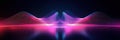 Dynamic 3D wave patterns in vibrant colors creating an immersive visual experience in an abstract space. Generative AI Royalty Free Stock Photo