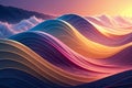 Dynamic 3D waves with smooth gradient colors creating an abstract background. Royalty Free Stock Photo