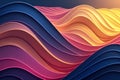 Dynamic 3D waves with smooth gradient colors creating an abstract background. Royalty Free Stock Photo