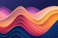 Dynamic 3D waves with smooth gradient colors creating an abstract background. Royalty Free Stock Photo