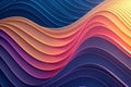 Dynamic 3D waves with smooth gradient colors creating an abstract background. Royalty Free Stock Photo