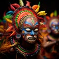 Dynamic Dance Performance Inspired by Tribal Masks