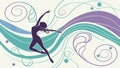 Dynamic dancer in abstract motion with flowing shapes, expressive art, vector design Generative AI Royalty Free Stock Photo