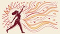 Dynamic dancer in expressive motion, vibrant energy and artistic freedom, vector design Generative AI Royalty Free Stock Photo