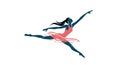 Dynamic Dancer in Leap, expressing energy and fluid movement. vector design Generative AI Royalty Free Stock Photo