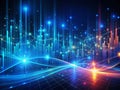 Dynamic Dark Blue Futuristic Abstract Background Visualizing Complex Data Systems and Big Information Flow