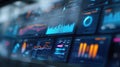 The Dynamic Dashboard Displaying Advanced Data Analytics and Insights AI generated image Royalty Free Stock Photo