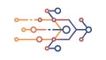Dynamic Data Flow Icon with Branching Connections, vector design Generative AI Royalty Free Stock Photo