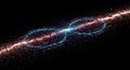 Dynamic Data Flow A Stunning Visualization Futuristic design vibrant particle animation data connection infinite loop Royalty Free Stock Photo