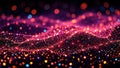 Dynamic Data Flow Visualization A Glowing Network of Interconnected Nodes Streams and Particles Royalty Free Stock Photo