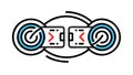Dynamic data network: Interconnected abstract system, vector design Generative AI Royalty Free Stock Photo