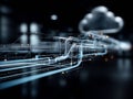 Dynamic Data Stream Representing Advanced Cloud Computing Technology and Modern Digital Connectivity in a Futuristic Environment Royalty Free Stock Photo