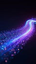 Dynamic Data Stream Visualization with Electric Purple and Cool Blue Lines on Black Background Royalty Free Stock Photo