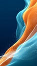 Dynamic Data Stream Visualization with Waveform Gradient Rendering in Blue and Orange Color Scheme Royalty Free Stock Photo
