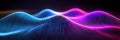 Dynamic Data Stream Visualization with Wavy Luminous Lines and Colorful Tech Interface Design Royalty Free Stock Photo