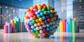 Dynamic Data Visualization A Colorful Metaball Infographic Chart for Comprehensive Data Analysis and Presentation Royalty Free Stock Photo